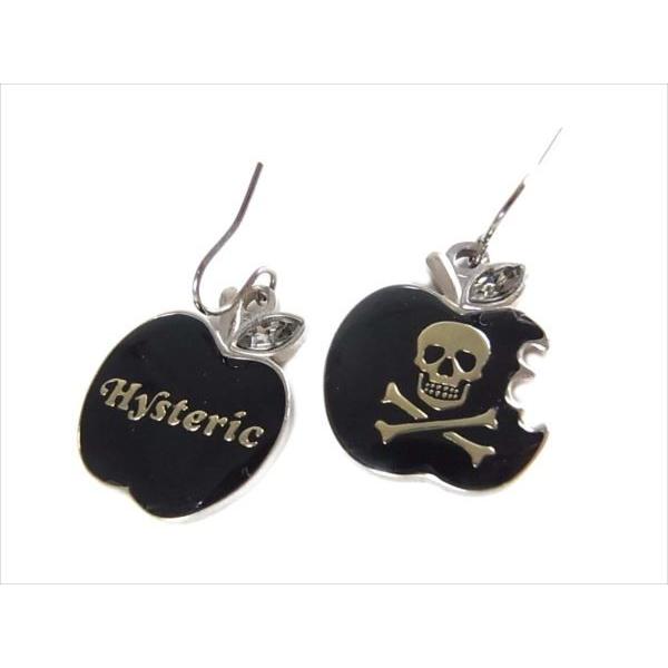 ヒステリックグラマー スカル アップル レディース ピアス 黒 HYSTERIC GLAMOUR 【中古】