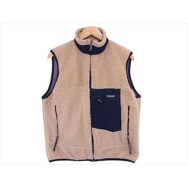 【中古】USA製 98年 PATAGONIA パタゴニア 23044 RETRO X VEST レトロX ベスト ベージュ系 M