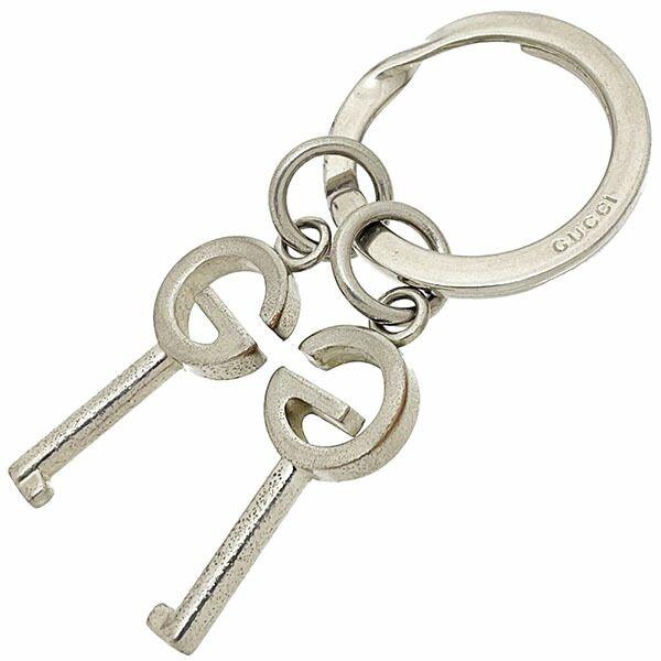 ○ グッチ キーホルダー Gロゴ キーモチーフ キーリング シルバー金具