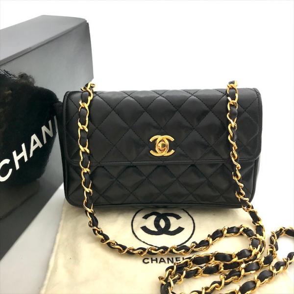 シャネル ミニ マトラッセ ラムスキン ココマーク チェーン ショルダー バッグ 良品 CHANEL シャネル ココマーク ミニ マトラッセ ターンロック