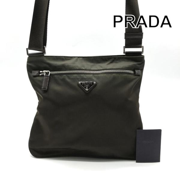 良品 PRADA プラダ ナイロン テスート 三角ロゴ ブラウン ショルダー