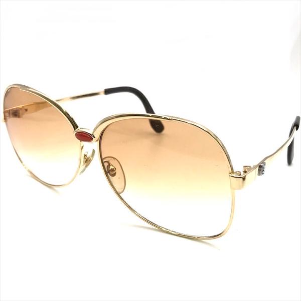 美品 Yves Saint Laurent YSL イヴサンローラン ヴィンテージ サングラス アイウェア ゴールド レディース 服飾小物 m14775
