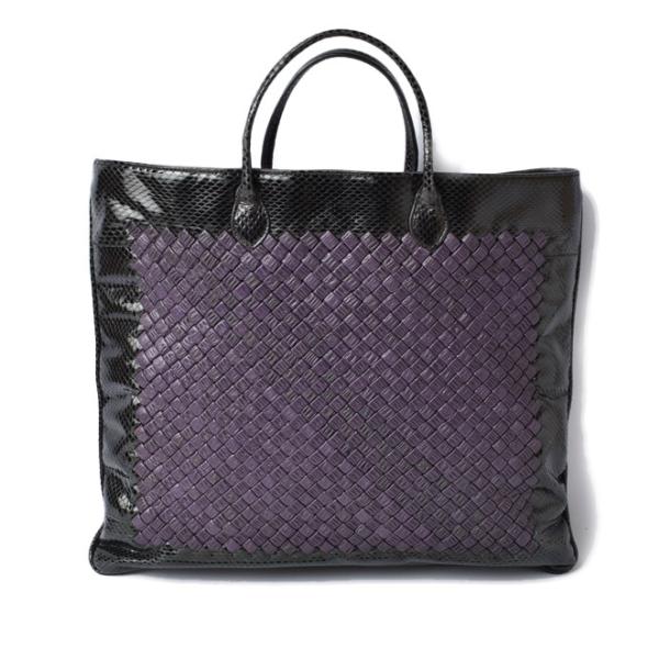ボッテガヴェネタ トートバッグ BOTTEGA VENETA 150個限定 イントレチャート リザード/レザー ブラック/パープル 205801 VICB 5073 ボッテガヴェネタ トートバッグ BOTTEGA VENETA 150個限定 イントレチャート リザード/レザー ブラック/パープル 205801 VICB 5073