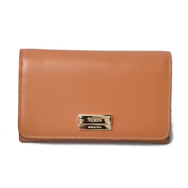 TOD'S（トッズ） 財布 三つ折り 折財布 レザー メタルバー ブラウン
