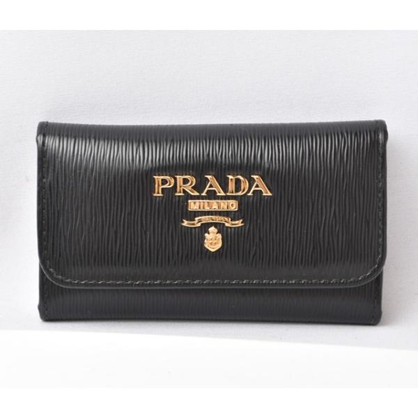 PRADA キーケース6連 VITELLO MOVE ブラック 箱あり PRADA（プラダ） キーケース/キーホルダー PRADA 6連 1PG222 VITELLO
