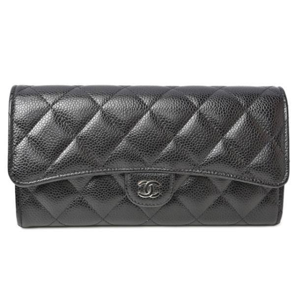 キャビアスキン シャネル 財布 AP0241 CHANEL 長財布 タイムレス