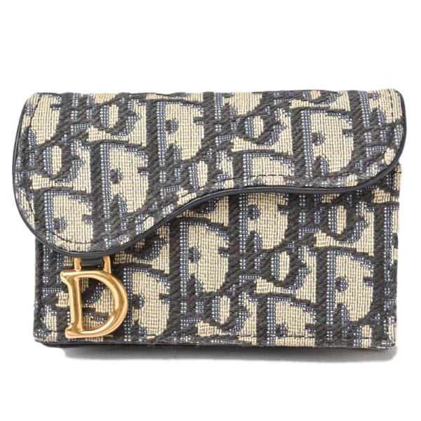 Dior コインケース ネイビー ベージュ Christian Dior ディオール カードケース/コインケース ミニ財布