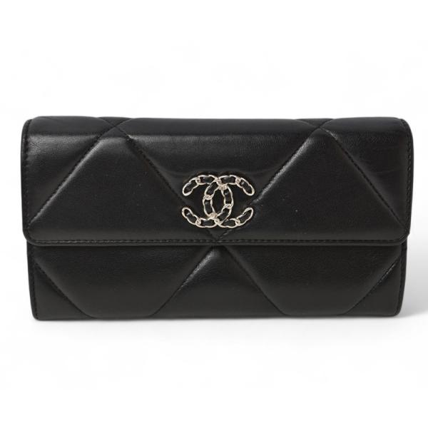 キャビアスキン シャネル 財布 CHANEL 長財布 19/ナインティーン