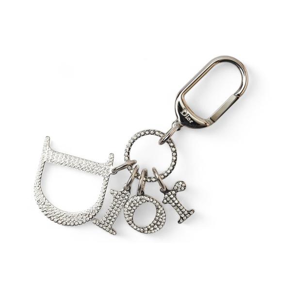美品　ChristianDior ディオール　シルバー　キーホルダー　ストーン Christian Dior（クリスチャン・ディオール） キーリング/キーホルダー