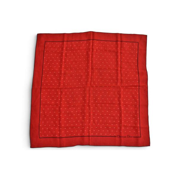 クリスチャンディオール スカーフ ヴィンテージ Christian Dior  CDロゴ レッド