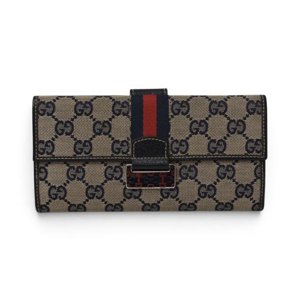 GUCCI（グッチ） 財布 長財布 GGキャンバス GGネイビー/ベージュ
