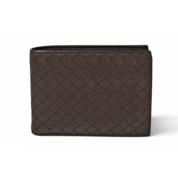 BOTTEGA VENETA レザー 二つ折り財布 ボッテガヴェネタ ブラウン ボッテガヴェネタ 財布/二つ折り財布 BOTTEGA VENETA 折財布 イントレ