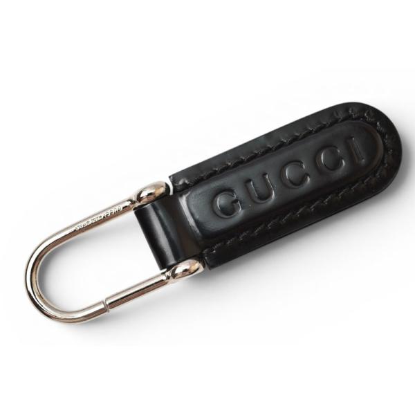 グッチ キーリング/キーホルダー GUCCI ヴィンテージ 042 1569 ブラック/シルバー
