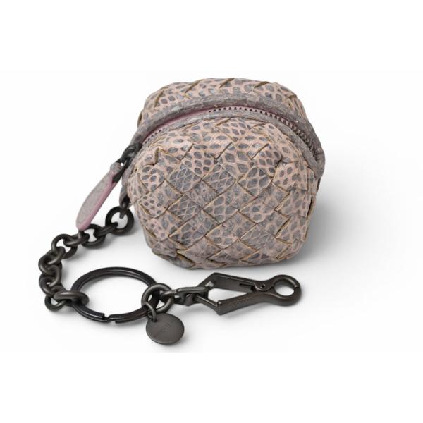ボッテガヴェネタ キーホルダー/コインケース/ミニポーチ BOTTEGA VENETA イントレチャート 474569 ベビーピンク系 スネーク柄