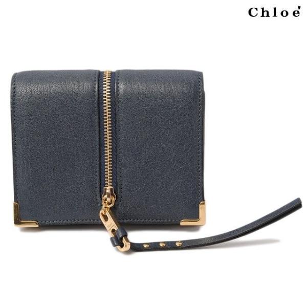 Chloe クロエ 折財布 GHOST/ゴースト NAVY/ネイビー 3P0077-733 