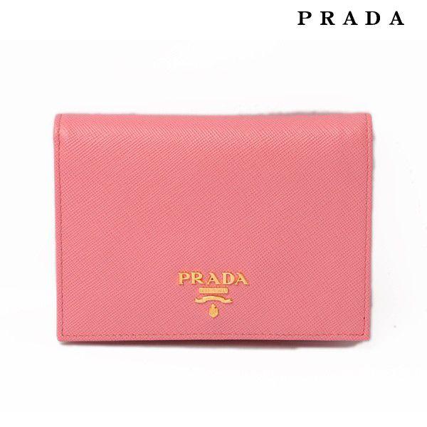 PRADA（プラダ） 折財布 SAFFIANO METAL/サフィアノ GERANIO/ピンク系 