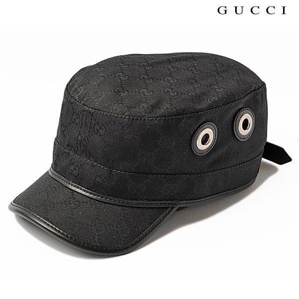 グッチ キャップ GUCCI ミリタリーキャップ/帽子　GGブラック/ブラック　200037