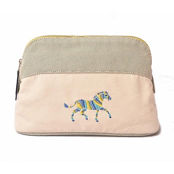 エルメス ボリードポーチ25 ファッション コスメポーチ Hermes ポーチ ベビー ホース 刺繍 ブルー ホース 刺繍 イエロー ライトブルー H 19 012 Import Shop P I T