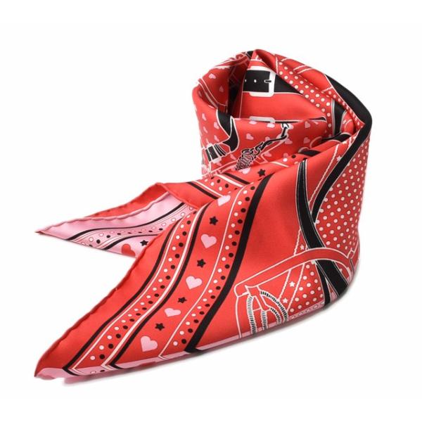 エルメス スカーフ バレンタインデー限定 HERMES スカーフ カレ70 シルクツイル ハート ピンク/レッド