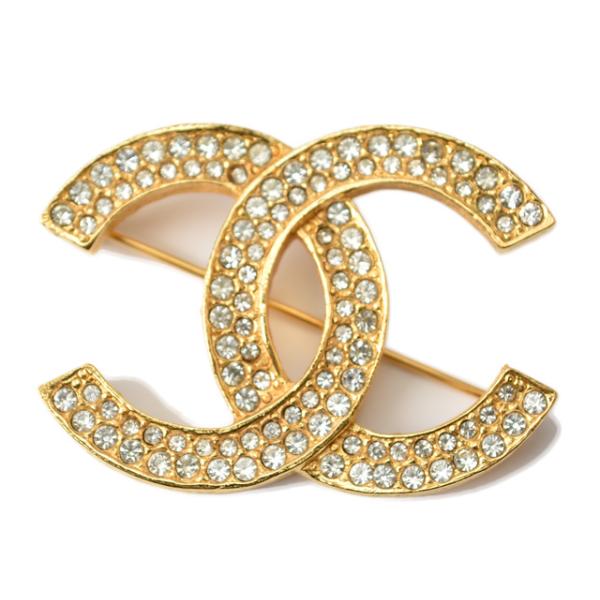 CHANEL シャネル ココマーク ピンブローチ ゴールド ラインストーン CHANEL（シャネル） ブローチ ピンブローチ ココマーク/ラインストーン