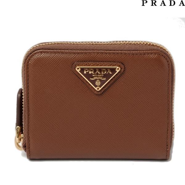 プラダ コインケース/カードケース PRADA 1M0268 SAFFIANO TRIANG/サフィアノ PALISSADRO/ブラウン系