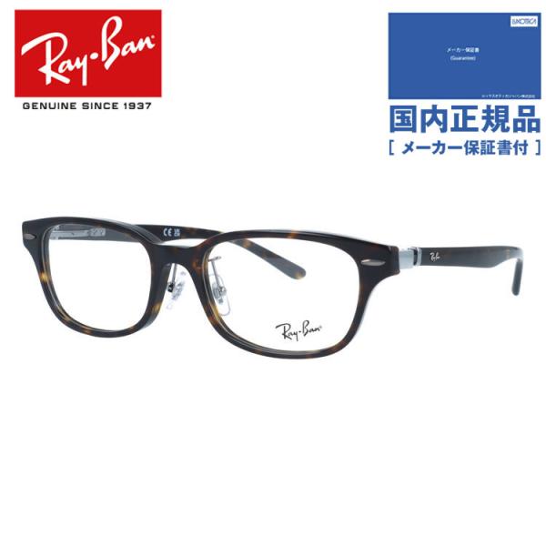 レイバン 国内正規品 メガネ フレーム 伊達メガネ 度付き 度入り 調整可能ノーズパッド Ray-Ban RX5427D 8287 53 スクエア メンズ レディース