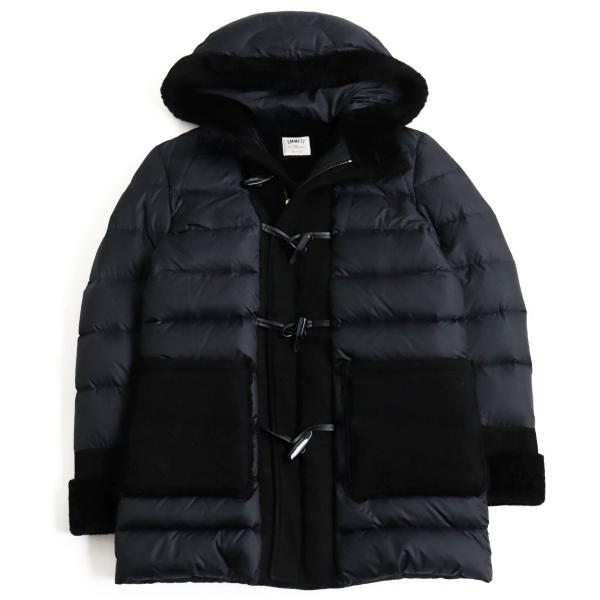 美品◆イタリア製 エンメティ ムートン コート ダブルボタン グレー 46 M 美品◇イタリア製 エンメティ ムートン コート ダブルボタン グレー 46