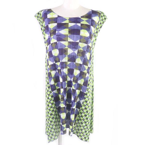 プリーツプリーズ ノースリーブ 膝下 ワンピース　オーブグリーン プリーツプリーズ ノースリーブ 膝下 ワンピース オーブグリーン