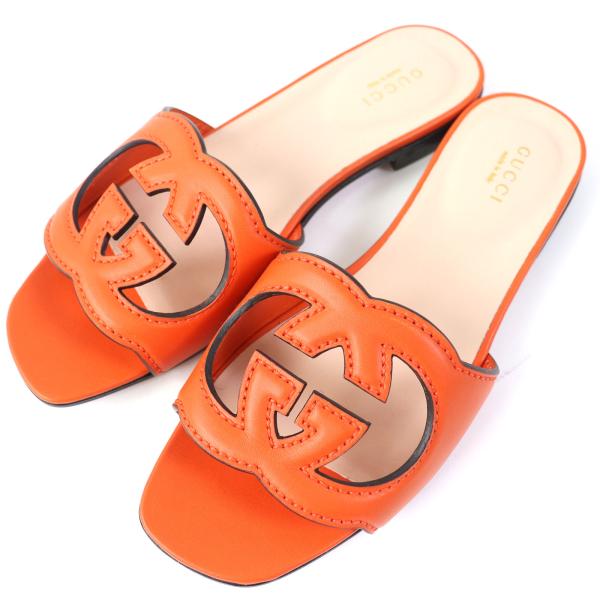 定価68200円　正規品　GUCCI　グッチ　スライドサンダル　箱あり GUCCI 未使用△GUCCI グッチ 定価96800円 694451 レザー