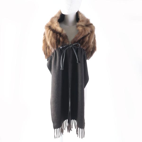 FENDI 極美品☆FENDI フェンディ カシミヤ混 セーブルファー FENDI 極美品☆FENDI フェンディ カシミヤ混 セーブルファー