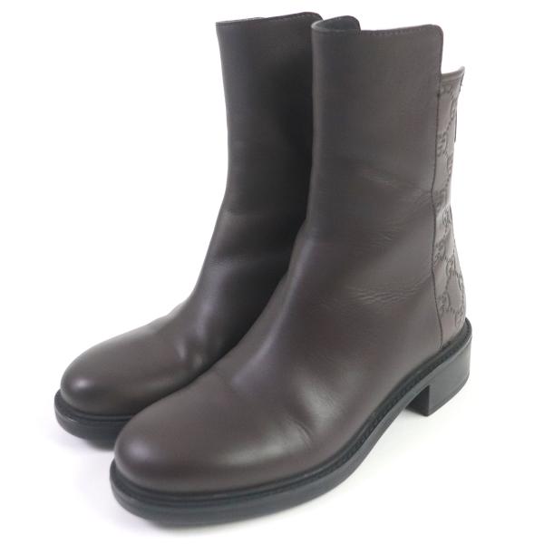 美品□GUCCI グッチ 408212 GG柄 バックジップ グッチシマレザー 