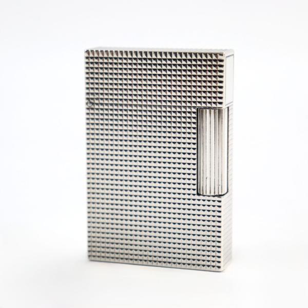 外装極美品○Dupont デュポン ライン2 ショート マイクロダイヤモンドヘッド スクエアフォルム ローラー式 喫煙グッズ ガスライター シルバー フランス製 メンズ レディース 着火不可 外装極美品○Dupont デュポン ライン2 ショート マイクロダイヤモンド