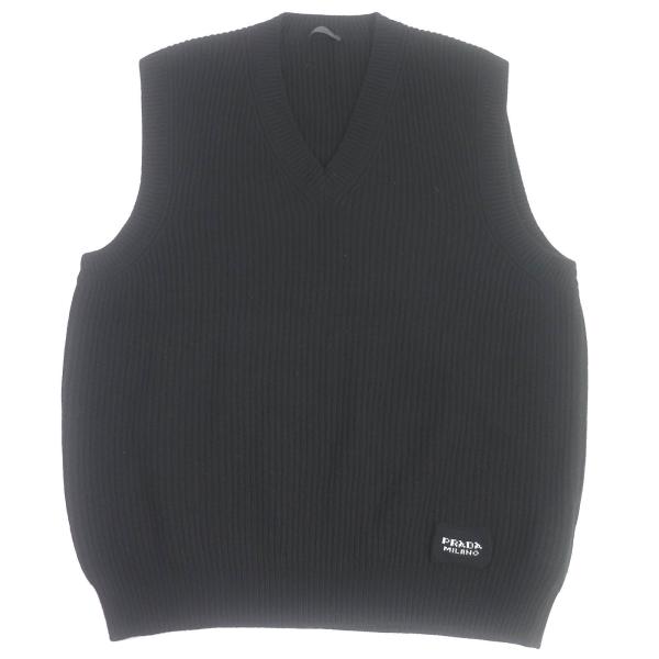 PRADA 10corso como コラボ黒色ノースリーブニット40 PRADA 10corso como コラボ黒色ノースリーブニット40