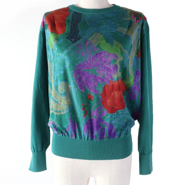 美品☆LEONARD FASHION レオナール ファッション ウール シルク 花柄  