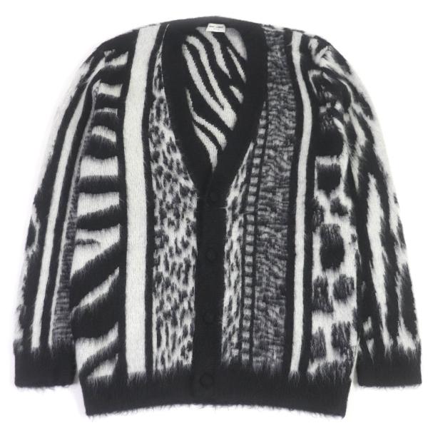 サンローランパリ サイズ:XS  690064 Y75KD パッチワークジャングルニットカーディガン 中古 BS99 brand-td-store_00019141