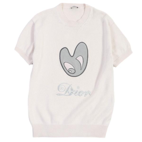 美品□DIOR ディオール オム 21AW 143M656AT294 ケニー・シャーフ ロゴエンブロイダリー 半袖ニット ライトピンク S イタリア製 正規品 メンズ Dior HOMME 美品□DIOR ディオール オム 21AW 143M656AT294 ケニー