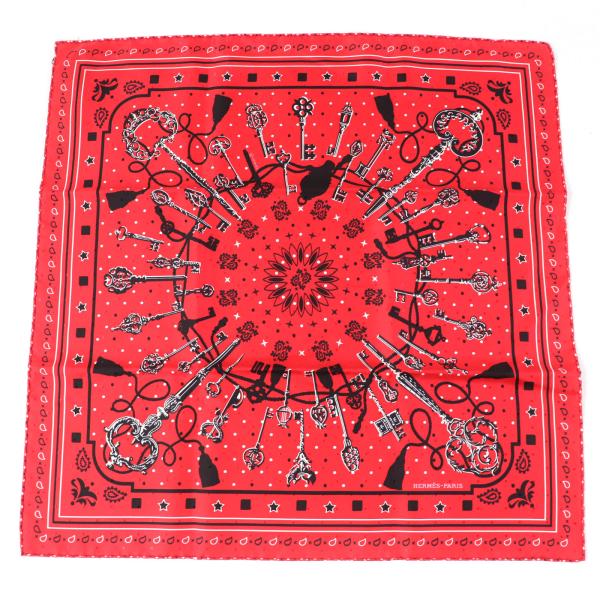 HERMES 未使用品☆HERMES エルメス カレ55 LES CLES レ・クレ 鍵 