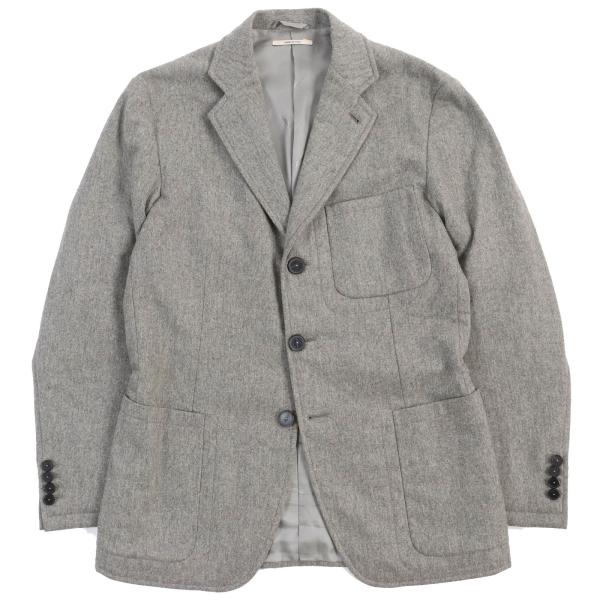 美品△HERMES エルメス 2018年製 ウール100％ 裏地ロゴ総柄 中綿入り シングル テーラードジャケット グレー 46 伊製 正規品 メンズ HERMES（エルメス） 美品△HERMES 2018年製 ウール100％ 裏地ロゴ総柄