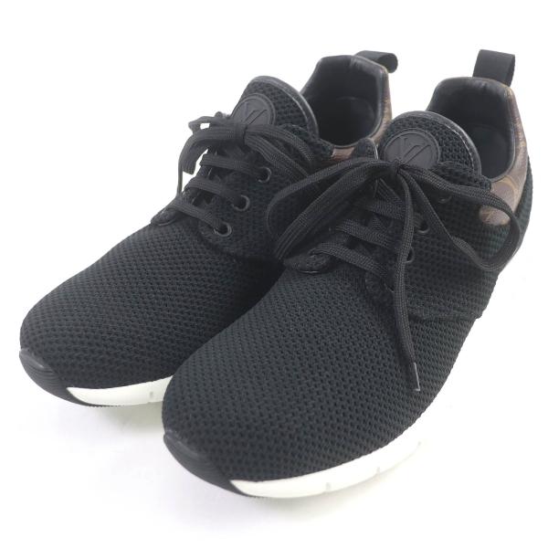 極美品□LOUIS VUITTON ルイヴィトン ファストレーン・ライン LVロゴ モノグラム レザー ローカットスニーカー ブラック 6 イタリア製 LOUIS VUITTON（ルイ・ヴィトン） 極美品□LOUIS VUITTON ファスト