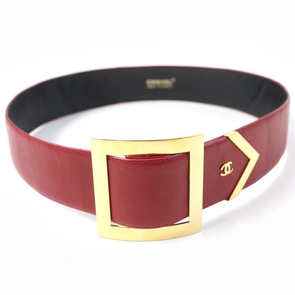 CHANEL 良品☆CHANEL シャネル ヴィンテージ ココマーク付 レザー