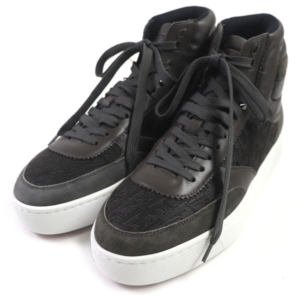 未使用品▼Christian Louboutin クリスチャンルブタン レザー スウェード ハイカットスニーカー カーキブラウン 42 保存袋付き メンズ Christian Louboutin（クリスチャンルブタン） 未使用品▽Christian
