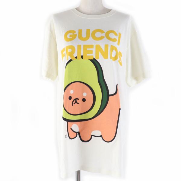 未使用品☆GUCCI グッチ Pikarar 23AW 717422 GUCCY FRIENDS コットン アニマルプリント 半袖Ｔシャツ アイボリー S 正規品 レディース brand-td-store_00023051