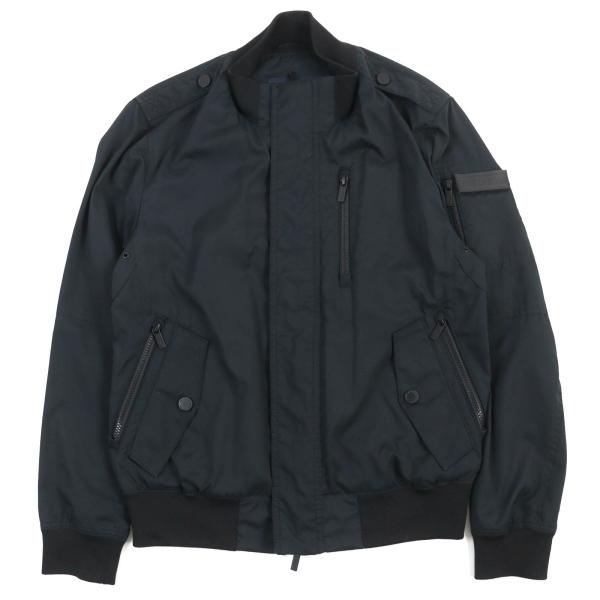 美品△BURBERRY GOLF バーバリーゴルフ ロゴラバーパッチ スタンドカラー ジップジャケット ブルゾン ブラック系 2 正規品 メンズ 美品△BURBERRY GOLF バーバリーゴルフ ロゴラバーパッチ スタンド