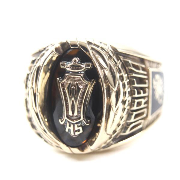 極美品▽JOSTENS ジャスティンズ DORECIA 1991 カレッジリング 石付き