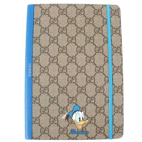 極美品△GUCCI×Disney グッチ×ディズニー GGスプリーム ドナルドダック ノート ペーパー ステーショナリー ベージュ ブルー 箱・保存袋付き イタリア製 レディース メンズ 大人気 可愛い オススメ◎ 極美品△GUCCI×Disney グッチ×ディズニー GGスプリーム ドナルドダック