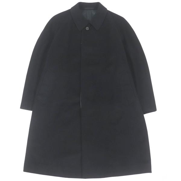極美品□LANVIN COLLECTION ランバン コレクション カシミヤ100％ フライフロント ステンカラーコート ブラック 46 日本製 正規品 メンズ 極美品□LANVIN COLLECTION ランバン コレクション カシミヤ100