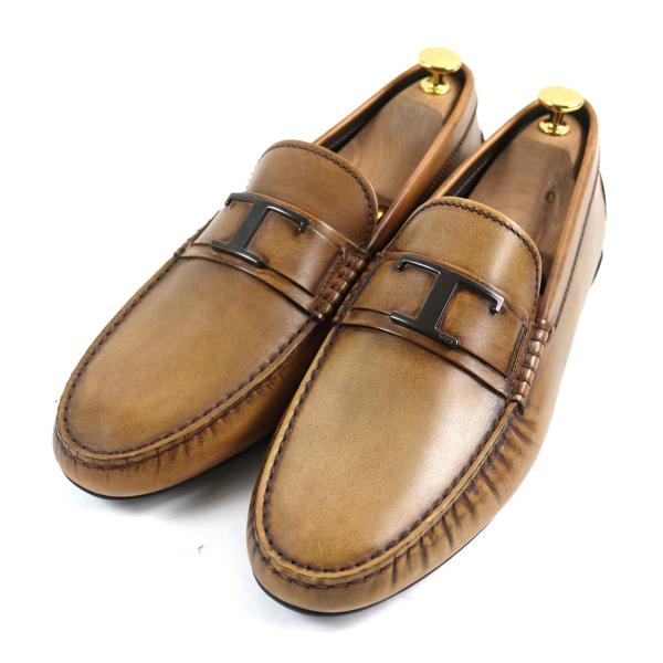 極美品○TOD’S トッズ シティ ゴンミーニ Tタイムレス ブラッシュドレザー ラバーペブル ドライビングシューズ 9 メンズ 定価108900円 極美品○TOD'S トッズ シティ ゴンミーニ Tタイムレス ブラッシュド