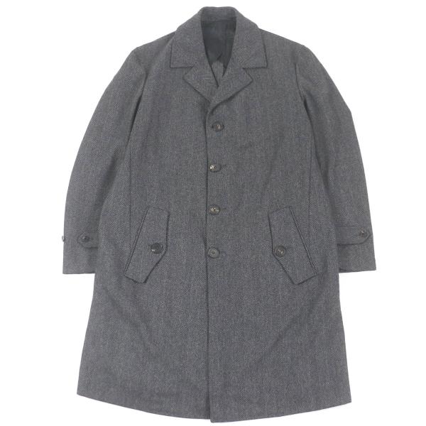 美品□Gianfranco Bommezzadri ジャンフランコ ボメザドリ ウール カシミヤ ヘリンボーン チェスターコート グレー 50 イタリア製 正規品 美品□Gianfranco Bommezzadri ジャンフランコ ボメザドリ ウール