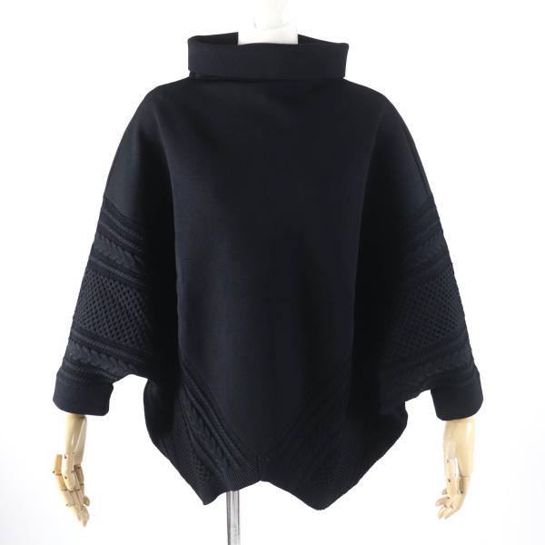 VALENTINO - 極美品★VALENTINO ヴァレンティノ sub-zero couture サブゼロ クチュール タートルネック ケーブル編み ドルマンニット ブラック S イタリア製 正規品 レディース VALENTINO 極美品☆VALENTINO ヴァレンティノ sub-zero couture