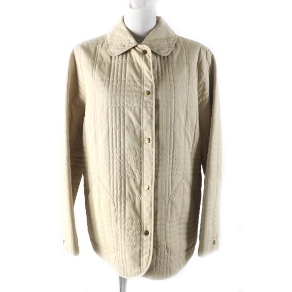 良品★BURBERRY LONDON バーバリーロンドン FD225-352 ロゴボタン付 裏地ノバチェック柄 キルティング ジャケット ベージュ 11 正規品 良品☆BURBERRY LONDON バーバリーロンドン FD225-352 ロゴボタン付